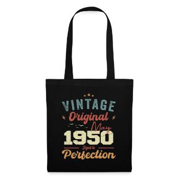 Mai 1950 Geburtstag Mai 1950 Geschenk Mai 1950 - Stoffbeutel - Schwarz - Vorne