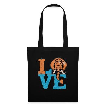 Vintage Love Mammut für einen Mammutliebhaber - Stoffbeutel - Schwarz - Vorne