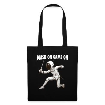 Masque Fencer Sport Design Sur Jeu Sur L’escrime De Combat - Sac en tissu - noir - Devant