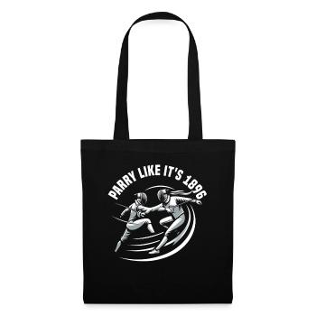 Masque Fencer Sport Design Sur Jeu Sur L’escrime De Combat - Sac en tissu - noir - Devant