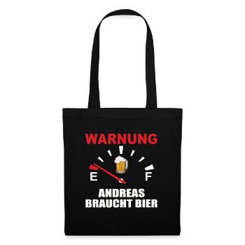 Beer speedometer, Andreas needs beer - Tote Bag - black - Front