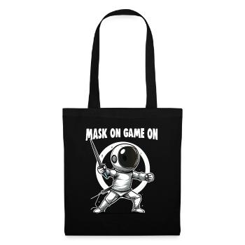 Fencer Sport Design Mask On Game On Combat Fencing - Tote Bag - black - Front