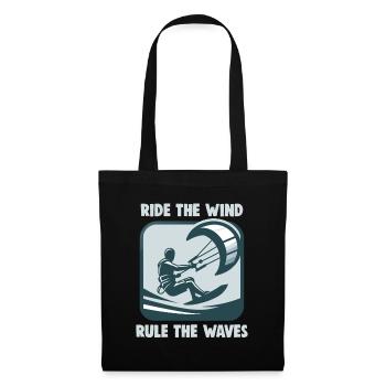 Kitesurfing Ride the wind rule the waves - Tote Bag - black - Front
