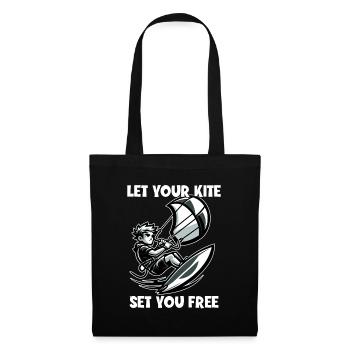 Kitesurf Laissez votre cerf-volant vous définir gratuitement Kitesurfer - Sac en tissu - noir - Devant