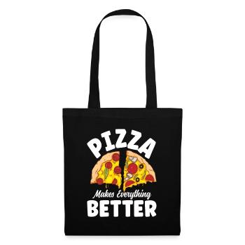 Pizza Makes Everything Better - Stoffbeutel - Schwarz - Vorne