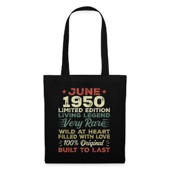 Juni 1950 Geburtstag Juni 1950 Geschenk Juni 1950 - Stoffbeutel - Schwarz - Vorne