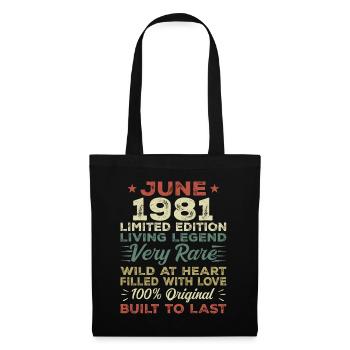 June 1981 Birthday June 1981 Gift June 1981 - Tote Bag - black - Front