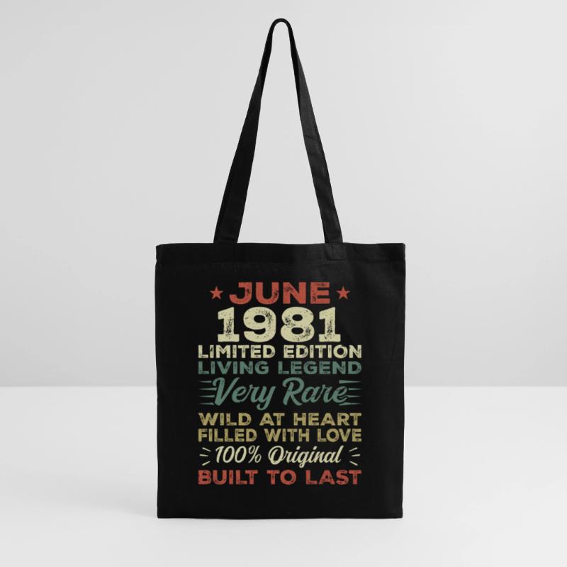 Juni 1981 Geburtstag Juni 1981 Geschenk Juni 1981 Stoffbeutel