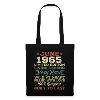 Juin 1965 Anniversaire Juin 1965 Cadeau Juin 1965 - Sac en tissu - noir - Devant