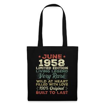 Juin 1958 Anniversaire Juin 1958 Cadeau Juin 1958 - Sac en tissu - noir - Devant