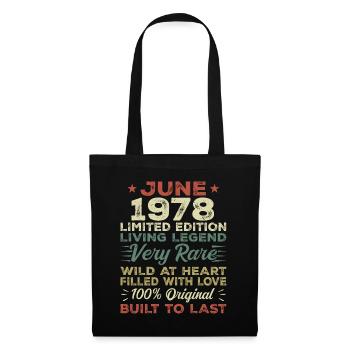 June 1978 Birthday June 1978 Gift June 1978 - Tote Bag - black - Front
