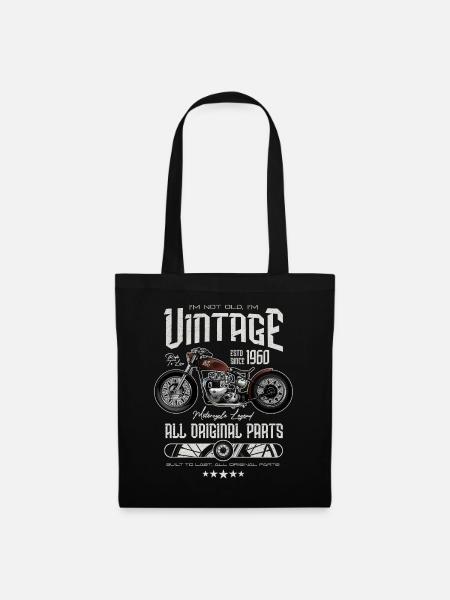 Vintage Motorrad Motorrad Motorrad Motorrad Geburtstag 1960 - Stoffbeutel - Schwarz