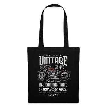 Vintage Motorrad Biker Motorrad Geburtstag 1948 - Stoffbeutel - Schwarz - Vorne
