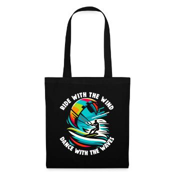 Kitesurfing Ride with the wind Kitesurfer - Tote Bag - black - Front
