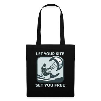 Kitesurf Laissez votre cerf-volant vous libérer Kitesurfeur - Sac en tissu - noir - Devant
