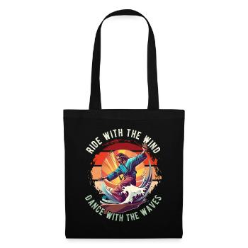 Kitesurfing Ride with the wind Kitesurfer Jesus - Tote Bag - black - Front