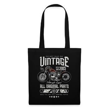 Vintage Motorrad Biker Motorrad Geburtstag 2003 - Stoffbeutel - Schwarz - Vorne