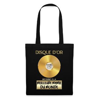 Disque D'Or Meilleure Mamie Du Monde Femme - Sac en tissu - noir - Devant