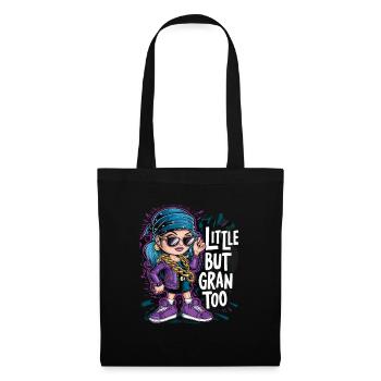 Cooles Mädchen mit blauen Haaren und Sonnenbrille - Stoffbeutel - Schwarz - Vorne