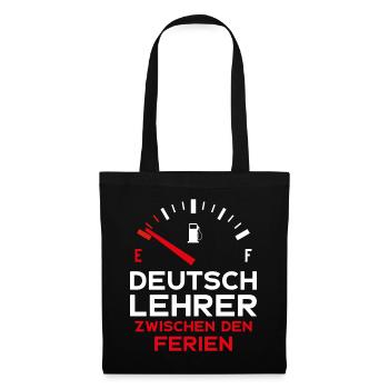 LUSTIG DEUTSCHLEHRER SCHULE FERIEN LEHRER - Stoffbeutel - Schwarz - Vorne