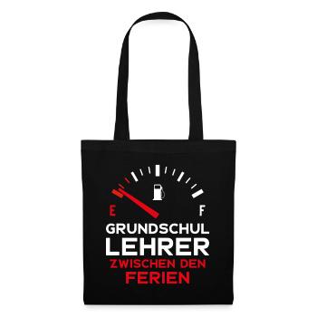LUSTIG GRUNDSCHULLEHRER FERIEN GRUNDSCHULE LEHRER - Stoffbeutel - Schwarz - Vorne