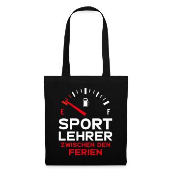 LUSTIG SPORTLEHRER FERIEN SCHULE LEHRER - Stoffbeutel - Schwarz - Vorne