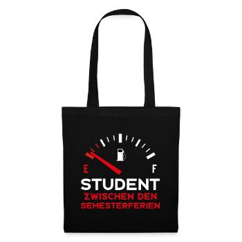 STUDIUM STUDENT ZWISCHEN DEN SEMESTERFERIEN - Stoffbeutel - Schwarz - Vorne