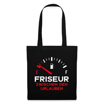 LUSTIG FRISEUR ZWISCHEN DEN URLAUBEN - Stoffbeutel - Schwarz - Vorne