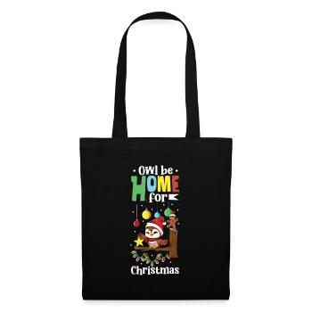 La chouette rentre à la maison pour Noël - Weihnachten Eule - Sac en tissu - noir - Devant