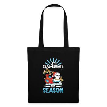 Scelle-ci - Timbre de Noël - Sac en tissu - noir - Devant