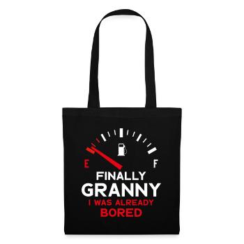 FINALLY GRANNY ENDLICH OMA - Stoffbeutel - Schwarz - Vorne
