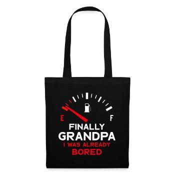FINALLY GRANDPA ENDLICH OPA - Stoffbeutel - Schwarz - Vorne