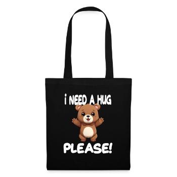 Hug Me Bear mit offenen Armen Umarmung für - Stoffbeutel - Schwarz - Vorne