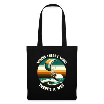 Kitesurfing Ride with the wind Kitesurfer - Tote Bag - black - Front