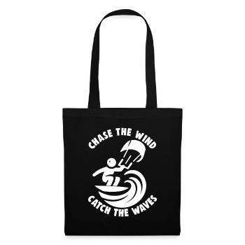 Kitesurfing Chase the wind catch the waves - Tote Bag - black - Front