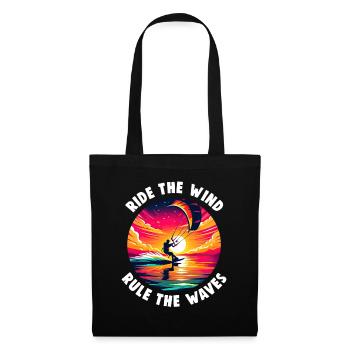Kitesurfing Ride with the wind Kitesurfer - Tote Bag - black - Front