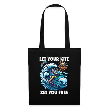 Kitesurf Laissez votre cerf-volant vous libérer Kitesurfeur - Sac en tissu - noir - Devant