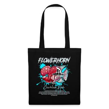 Flowerhorn Cichlid Monster Fish Keeper Streetwear - Stoffbeutel - Schwarz - Vorne