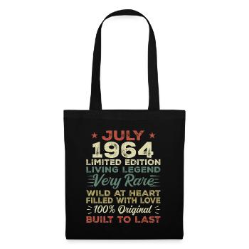 Geschenk Juli 1964 Jubiläum Juli 1964 Geburtstag - Stoffbeutel - Schwarz - Vorne