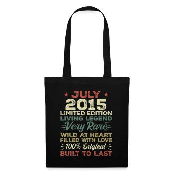 Geschenk Juli 2015 Jubiläum Juli 2015 Geburtstag - Stoffbeutel - Schwarz - Vorne