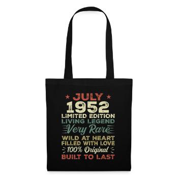 Geschenk Juli 1952 Jubiläum Juli 1952 Geburtstag - Stoffbeutel - Schwarz - Vorne