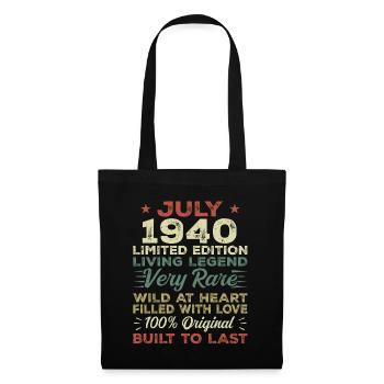 Gift July 1940 Anniversary July 1940 Birthday - Tote Bag - black - Front