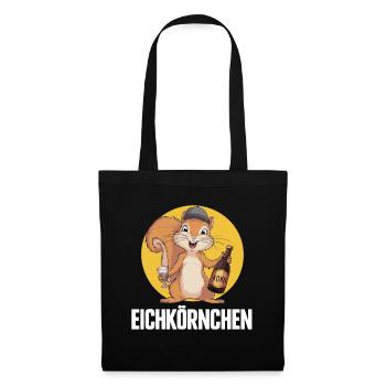 Eichkörnchen Eichhörnchen mit Korn - Stoffbeutel - Schwarz - Vorne