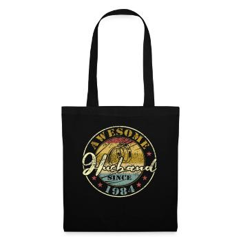 40th Wedding Anniversary Great Husband Since 1984 Retro - Tote Bag - black - Front