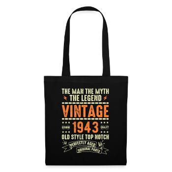 1943 Jubiläumsgeschenk Jahrgang 1943 Vintage 1943 - Stoffbeutel - Schwarz - Vorne
