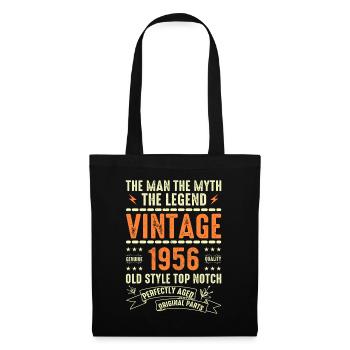1956 Jubiläumsgeschenk Jahrgang 1956 Vintage 1956 - Stoffbeutel - Schwarz - Vorne