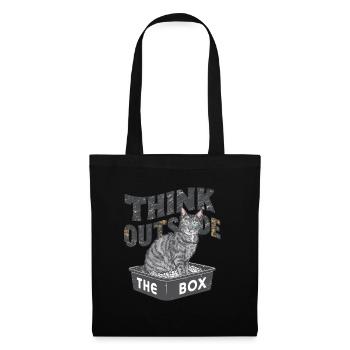 Think Outside the Box Katzenklo Katze für - Stoffbeutel - Schwarz - Vorne