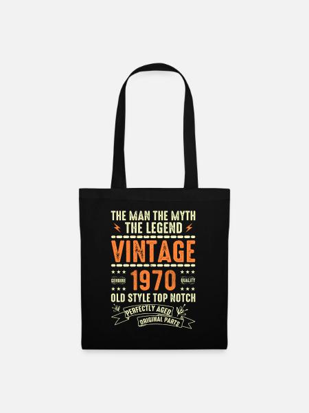 1970's Anniversary Gift Vintage 1970's Vintage 1970's - Tote Bag - black