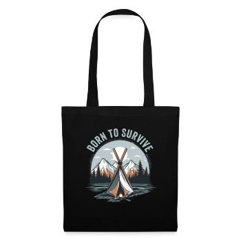 Bushcrafting en plein air né pour survivre - Sac en tissu - noir - Devant