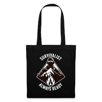 Bushcrafting Outdoor Survivalist Always Ready - Stoffbeutel - Schwarz - Vorne
